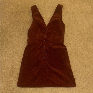 Chic Corduroy Mini Dress in Rich Brown